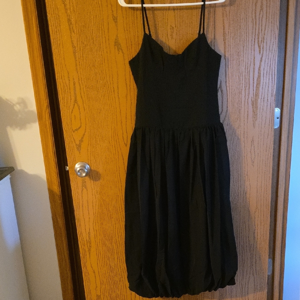 Elegant Black Spaghetti Strap Dress With Lining